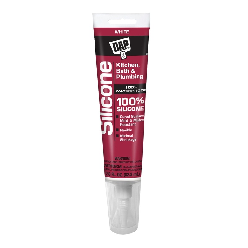 DAP SteelStik 7079800750 Silicone Kitchen and Bath Sealant, Paste, White, Vinegar, Rubber Base, 24 hr Curing