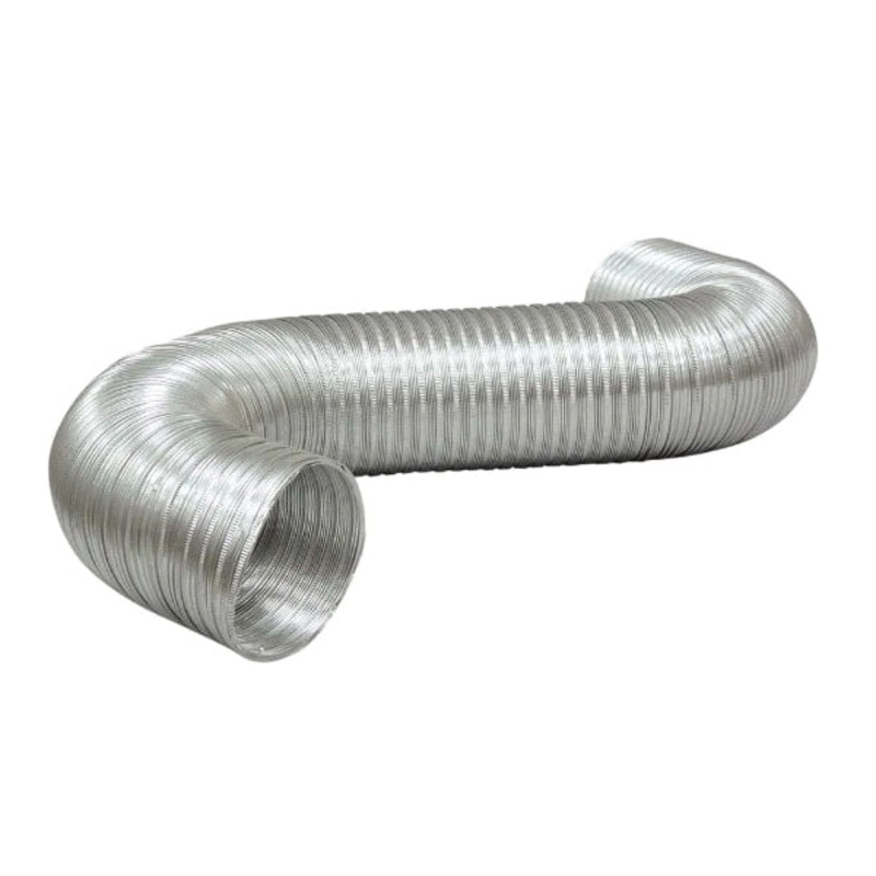 Deflecto A068/4-A Semi-Rigid Flexible Duct, 8 ft L, Aluminum