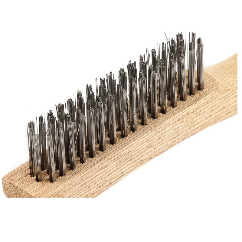 Forney 70520 Scratch Brush, 10-1/4 in OAL, 4 x 16-Row, Stainless Steel Bristle