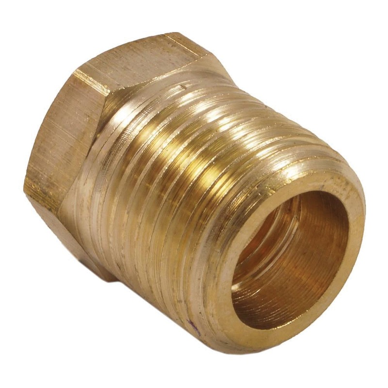 Forney 75535 Reducer Bushing, 1/4 in Female NPT x 3/8 in Male NPT, Brass