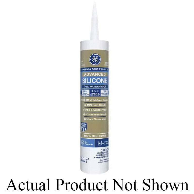 GE Sealants Silicone 2 2811092 Window and Door Sealant, Solid, Clear, Light Ammonia, 24 hr Curing, 10.1 oz, Cartridge