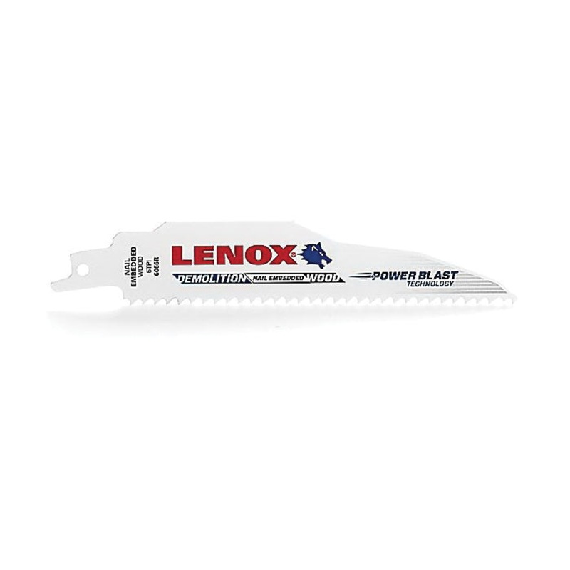 LENOX 20371966R5 Reciprocating Saw Blade, 9 in L, 1 in W, Straight Cut, 6 TPI, Bi-Metal Cutting Edge