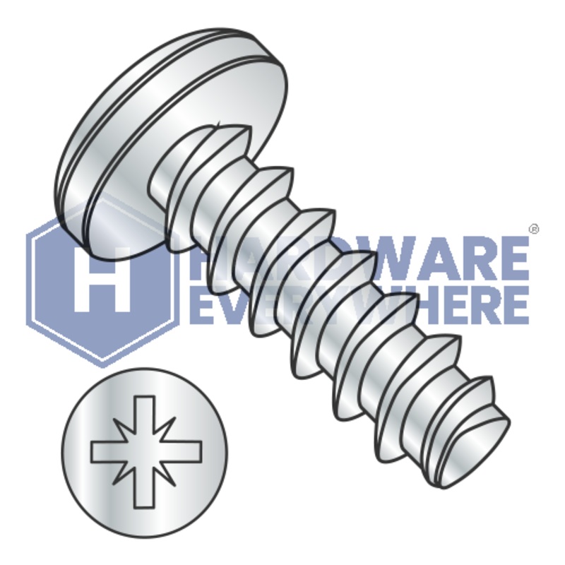 M4 X 16 Thread Forming Screws / Pozi / Pan Head / Steel / Zinc / Plastite (Blunt Tip) Alternate 48-2