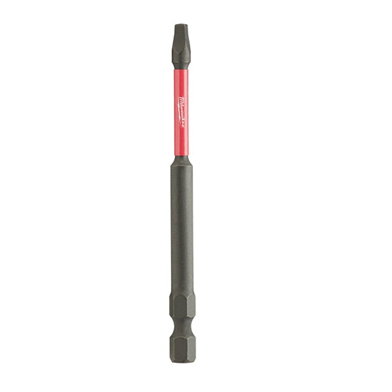 Milwaukee SHOCKWAVE 48-32-4572 Power Bit, Square Point, #2 Point, 3-1/2 in OAL, 1/4 in Shank, Single End, Alloy Steel