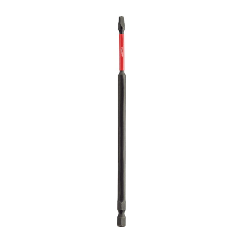 Milwaukee SHOCKWAVE 48-32-4805 Impact Power Bit, Square Recessed Point, #2 Point, 6 in OAL, 1/4 in Shank, Single End
