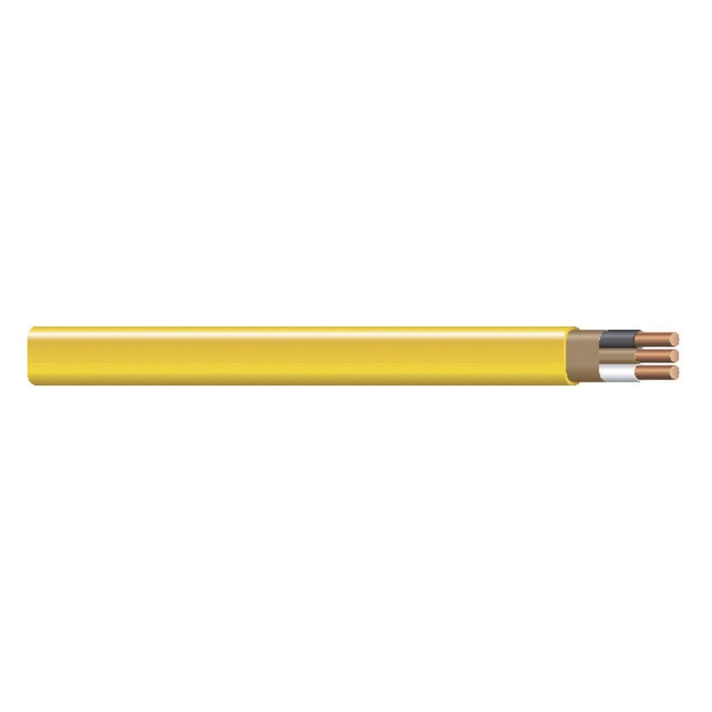 Romex SIMpull Series 28828222 Non-Metallic Sheathed Cable, 600 VAC, 2-Conductor, 12 AWG Conductor, Solid, 50 ft L
