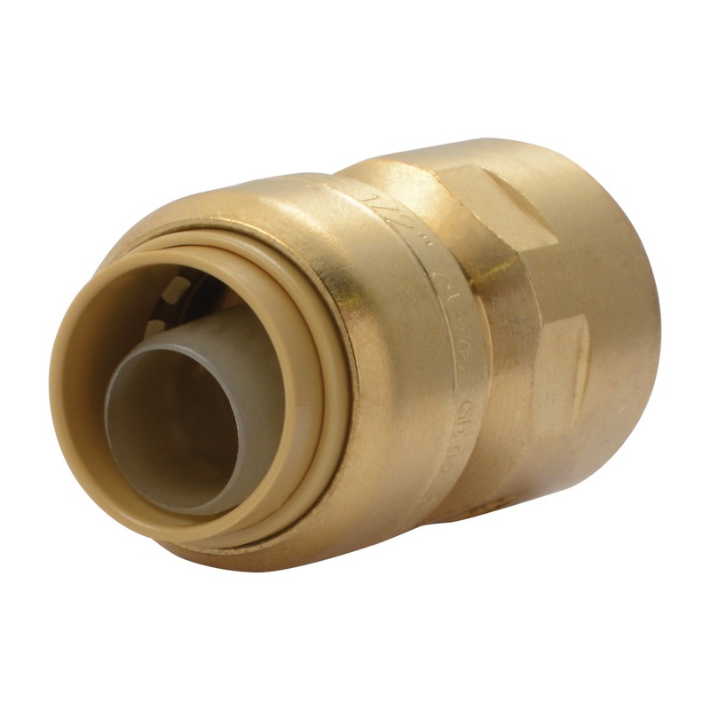 SharkBite U072LFA Female Adapter, 1/2 in Push-Fit x 1/2 in FNPT, Brass, Chrome-Plated