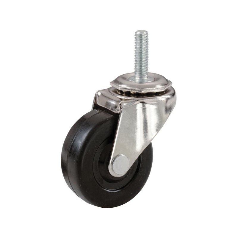 shepherd 9194 Stem Caster, Swivel Caster, 2 in Dia Wheel, 80 lb Load, Rubber Wheel, Black Wheel