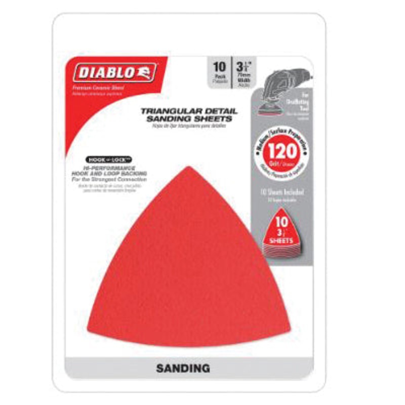 DIABLO DCT318080H10G Oscillating Detail Triangle Sanding Sheet