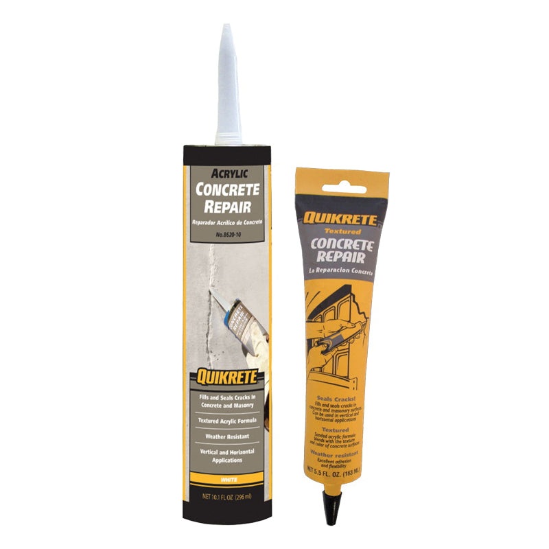 QUIKRETE 8620-10 Concrete Repair, Paste, Gray, 24 Hz Full Cure, 10 fl-oz Tube