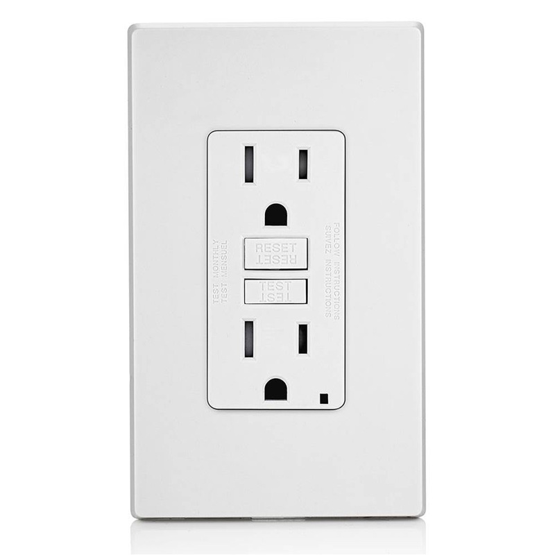 SmartlockPro GFTR1-PW Self-Test Slim GFCI Receptacle/Outlet, 125 VAC, 15 A, 2 -Pole, 3 -Wire, White