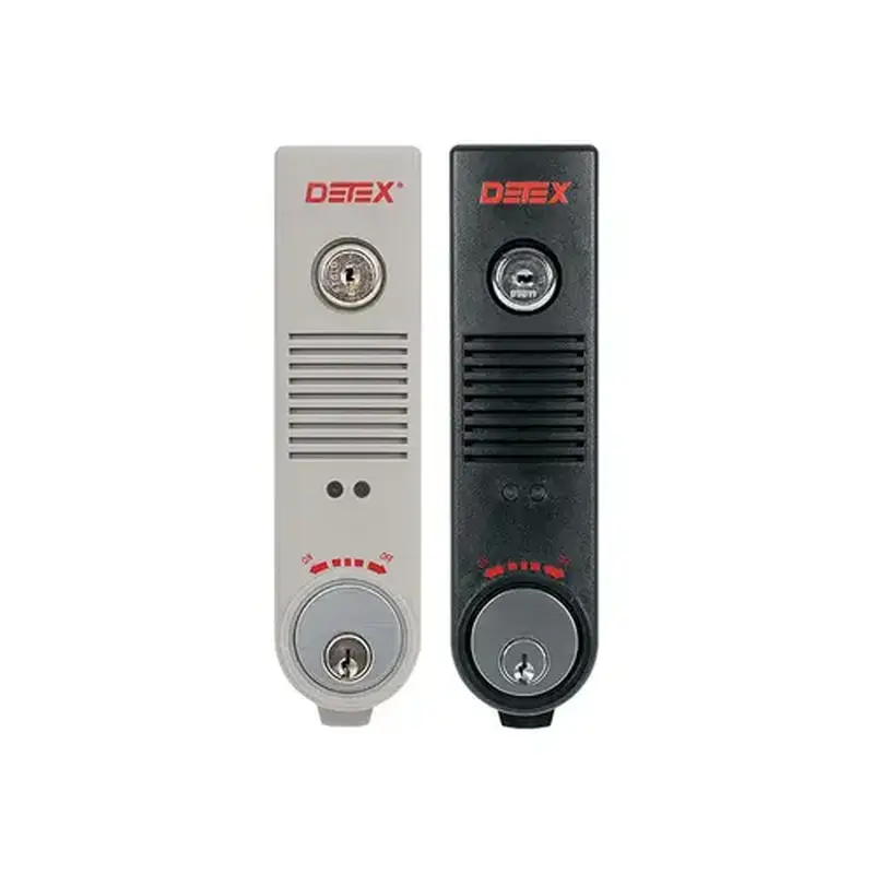 DETEX EAX-500 GRAY W/#18 KEY Exit Alarm, Surface Mount, Battery Powered, Specific Cover Lock Key Number 18, Gray