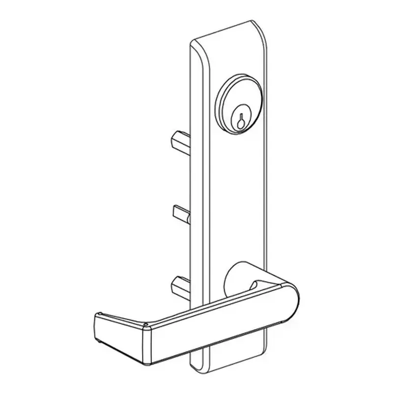 Falcon 179L RHR P28 Exit Device Trim Satin Aluminum Clear Anodized