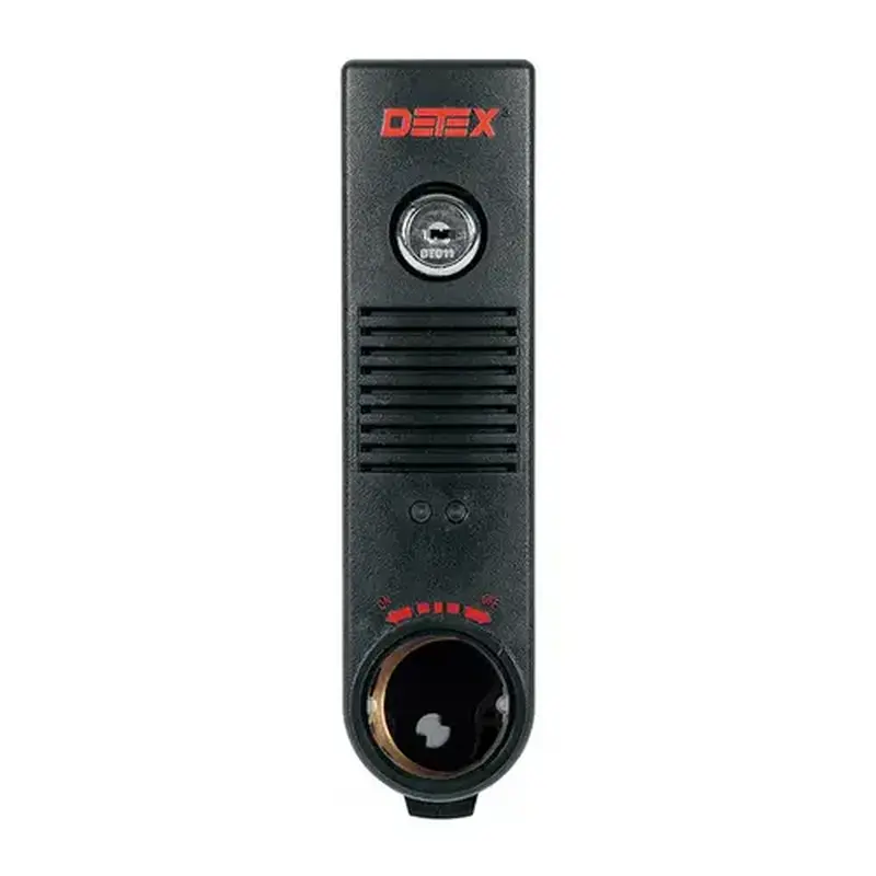 DETEX EAX-500W BLACK Exit Alarm, Surface Mount, Battery Powered, Weatherized, Black