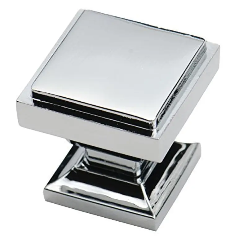 Polished Chrome Square Cabinet Knobs - HF-L6JE-WEJC