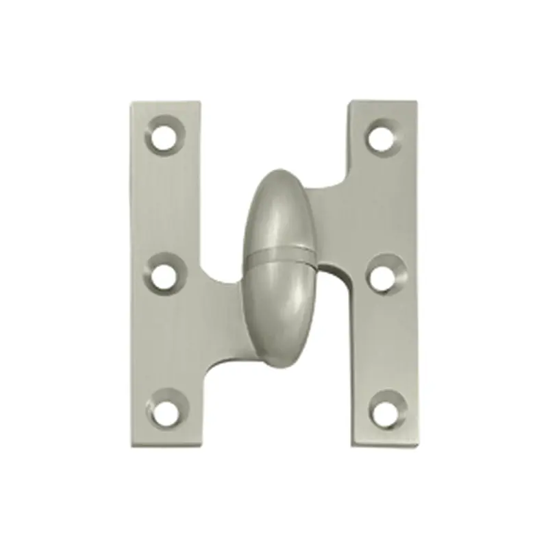 Olive Knuckle Hinge, 2-1/2" x 2"Brushed Nickel / Left Hand