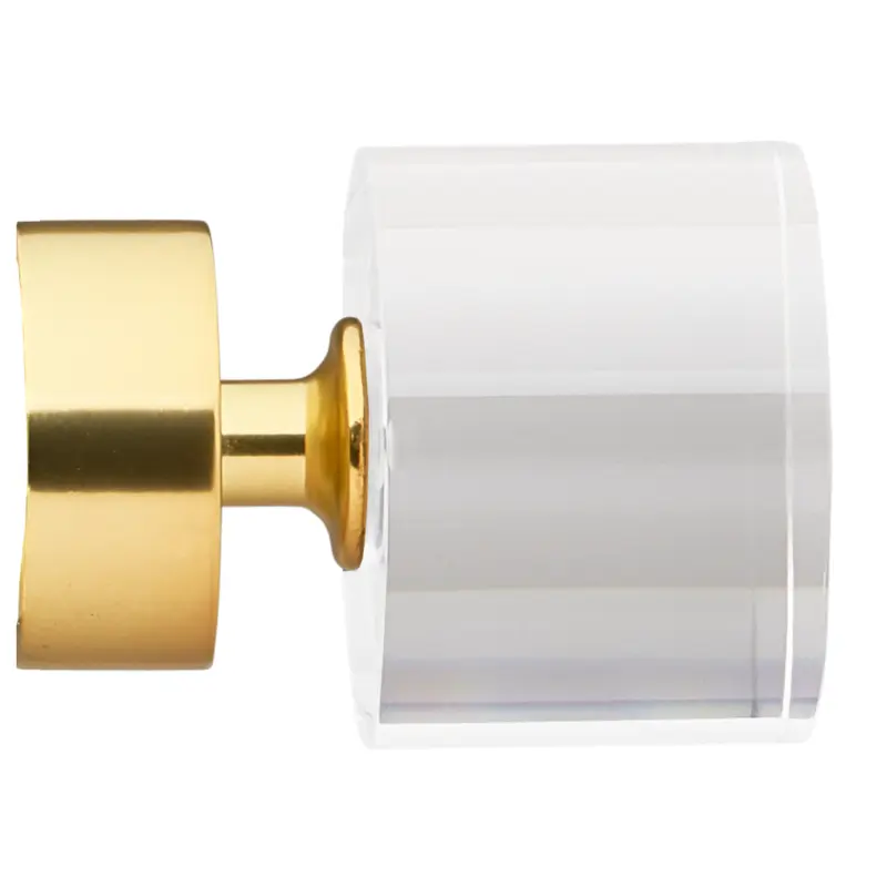 Pillbox Finial With Polished Brass Base