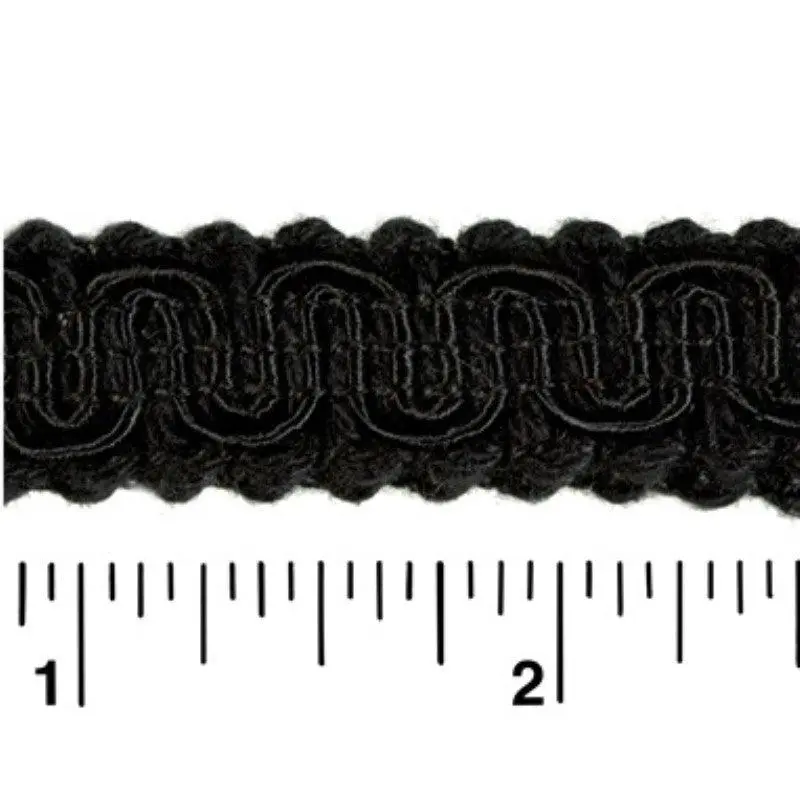 Rayon Scroll Gimp - R01 Black 36 Yards