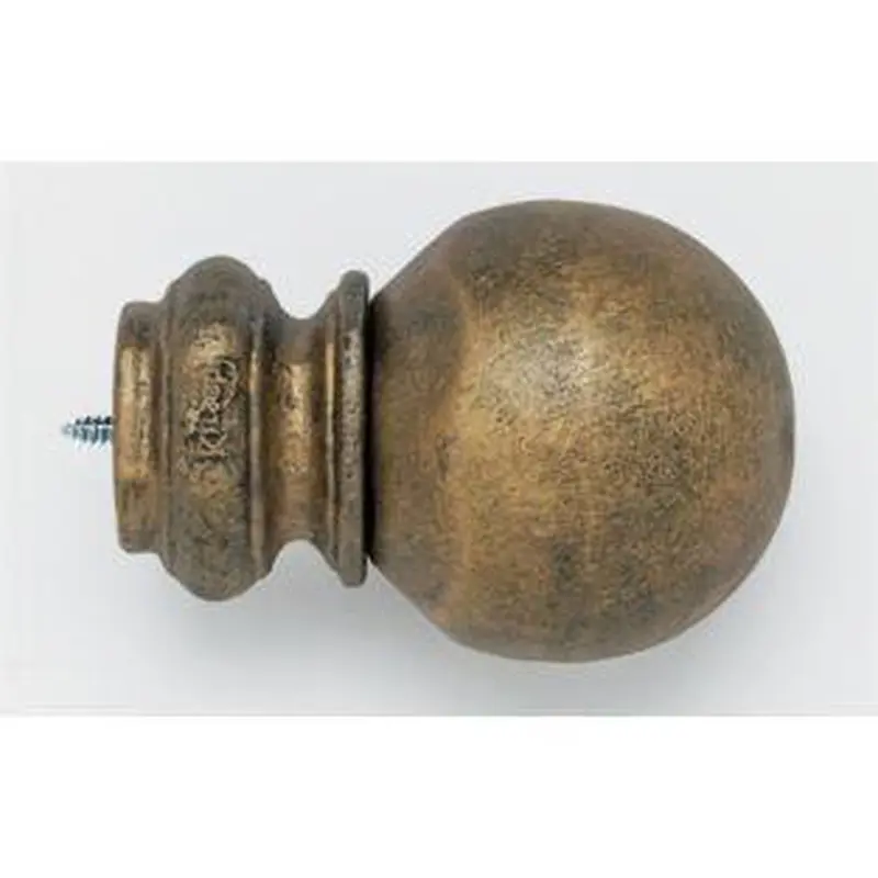 Pedestal Ball Finial With Plug - Iron Gold - 801