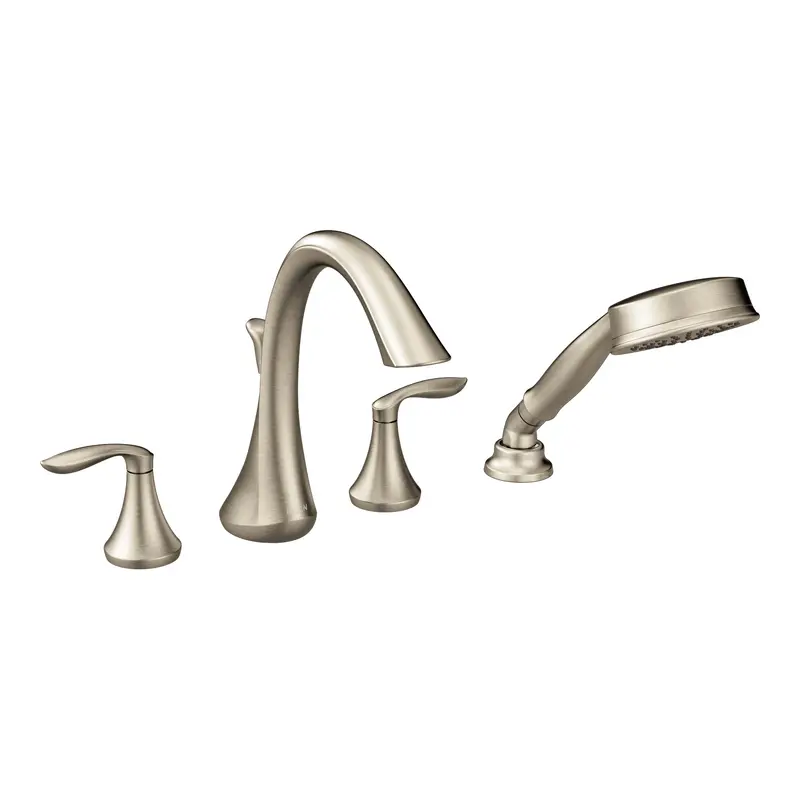 Eva Chrome Two-Handle High Arc Roman Tub Faucet including Handheld ShowerChrome