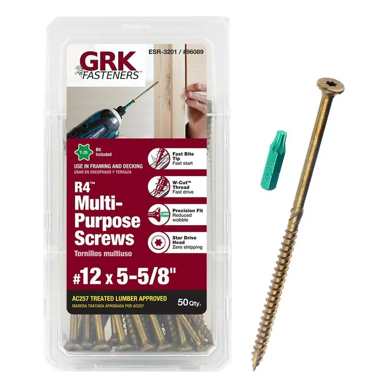 #12 x 5-5/8 in. R4 Multi-Purpose Star Drive Flat Head Screw (50 per Pack)