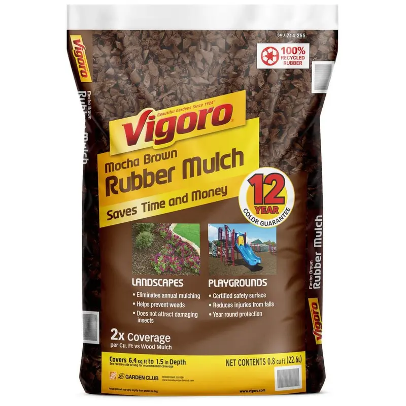 0.8 cu. ft. Mocha Brown Bagged Rubber Mulch