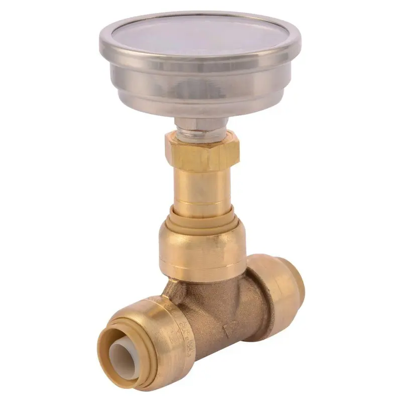 1/2 in. Brass Push-to-Connect Tee with Water Temperature Gauge.50 / each