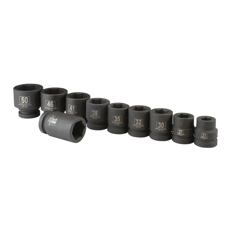 1 in. Drive Metric Impact Socket Set, 10 Pc.