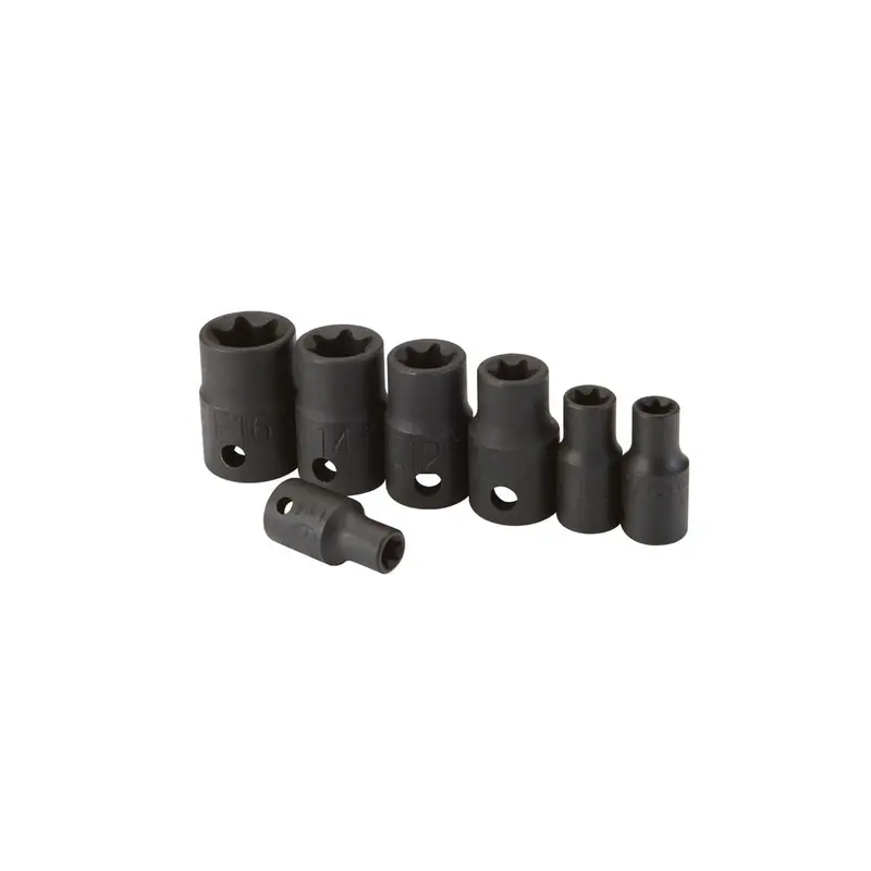 1/4 in, 3/8 in. Drive Impact E-Socket Set, 7 Pc.