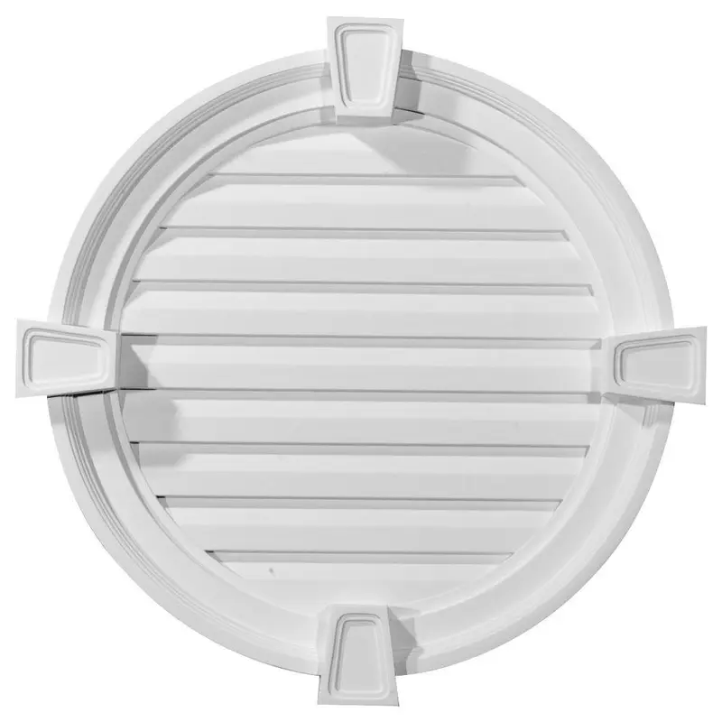 22 in. x 22 in. Round Primed Polyurethane Paintable Gable Louver Vent3.67 / each