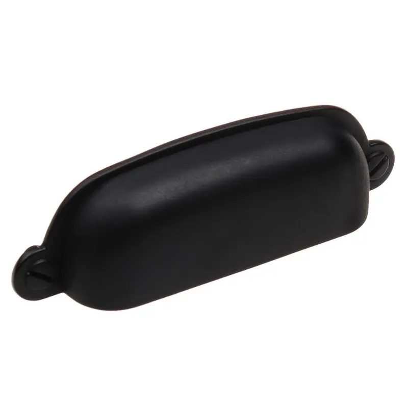 3-1/2 in. Matte Black Classic Bin Cup Handle Drawer Pulls (10-Pack)2.2 oz / package