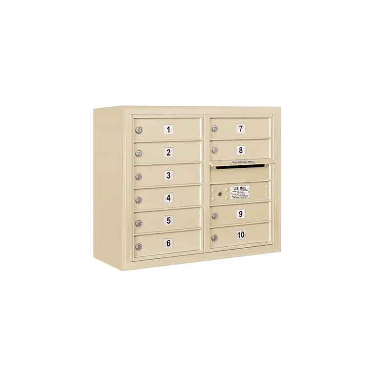 3800 Horizontal Series 10-Compartment Surface Mount MailboxAluminum / 115 / 10