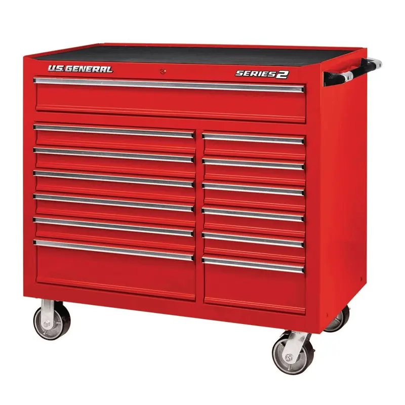 44 in. x 22 In. Double Bank Red Roller Cabinet