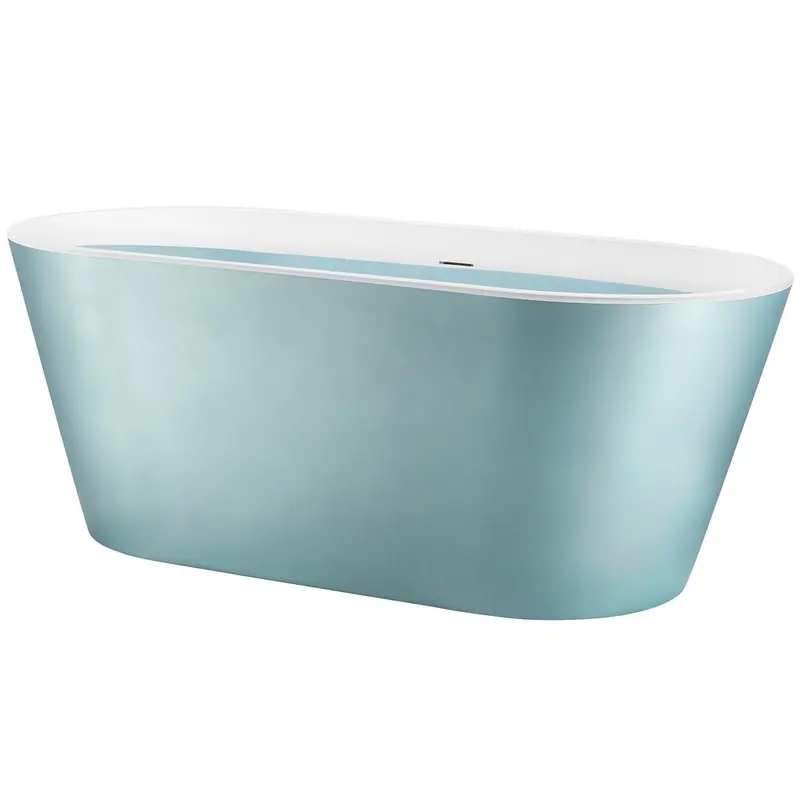 60 in. Fiberglass Double Ended Flatbottom Non-Whirlpool Bathtub in Matte Lichen Green