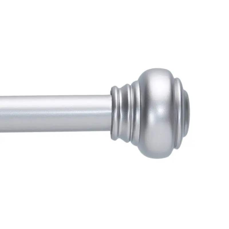 allen   roth 36-in to 72-in Brushed Nickel Steel Single Curtain RodBrushed Nickel
