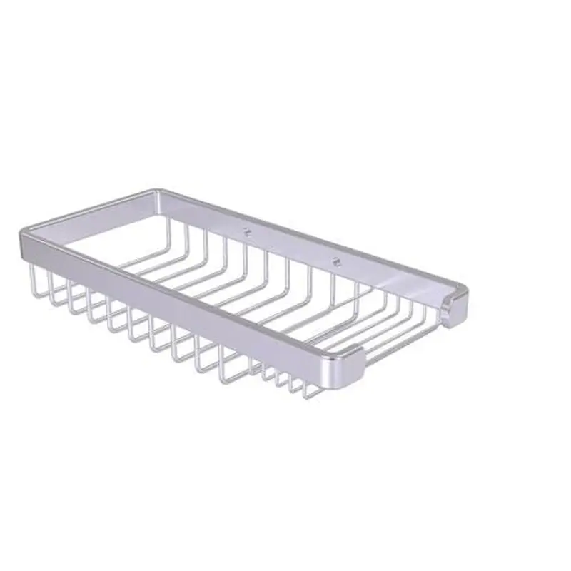 Allied Brass 1.8-in H Screw Mount Solid Brass Satin Chrome Hanging Shower Caddy