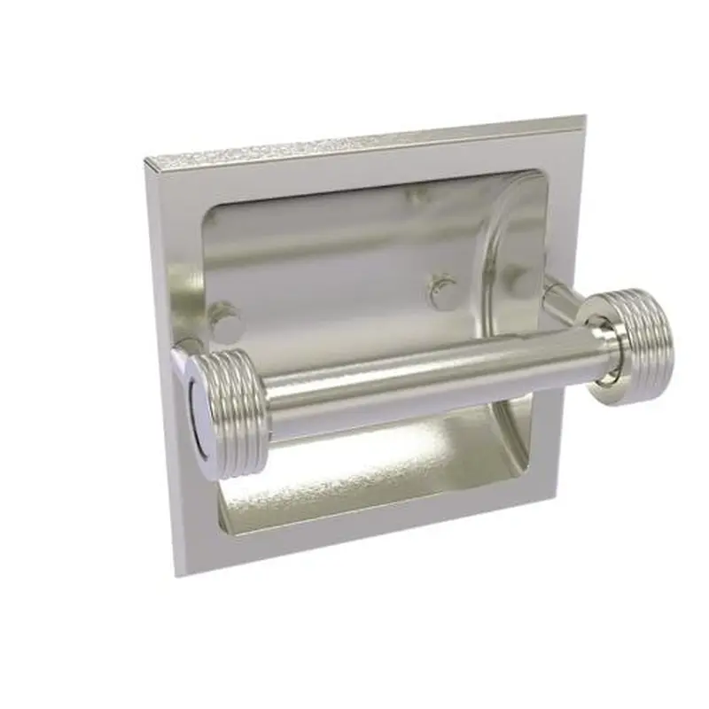 Allied Brass Continental Satin Nickel Recessed Double Post Toilet Paper Holder