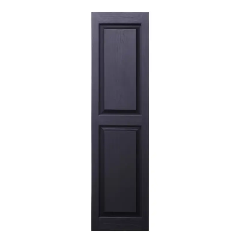Alpha 14.5-in W x 62.5-in H Black Raised Panel Framed Exterior Shutters (2-Pack)