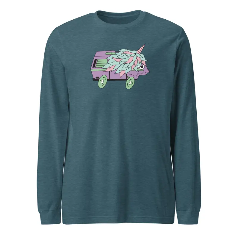 High-Top Hazel Unicorn Long Sleeve T-ShirtBlack (Heather) / XS