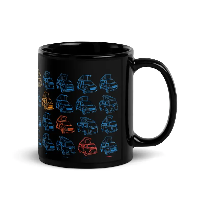 Rainbow Tile Black Glossy Mug11 oz