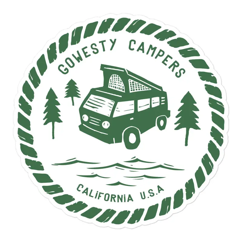 Woodcut Westy Life Green Sticker33