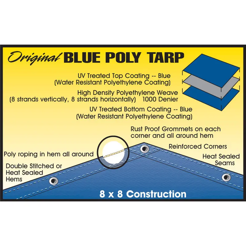 Dize Weathermaster Original Blue Poly Tarp20' x 20' / Blue