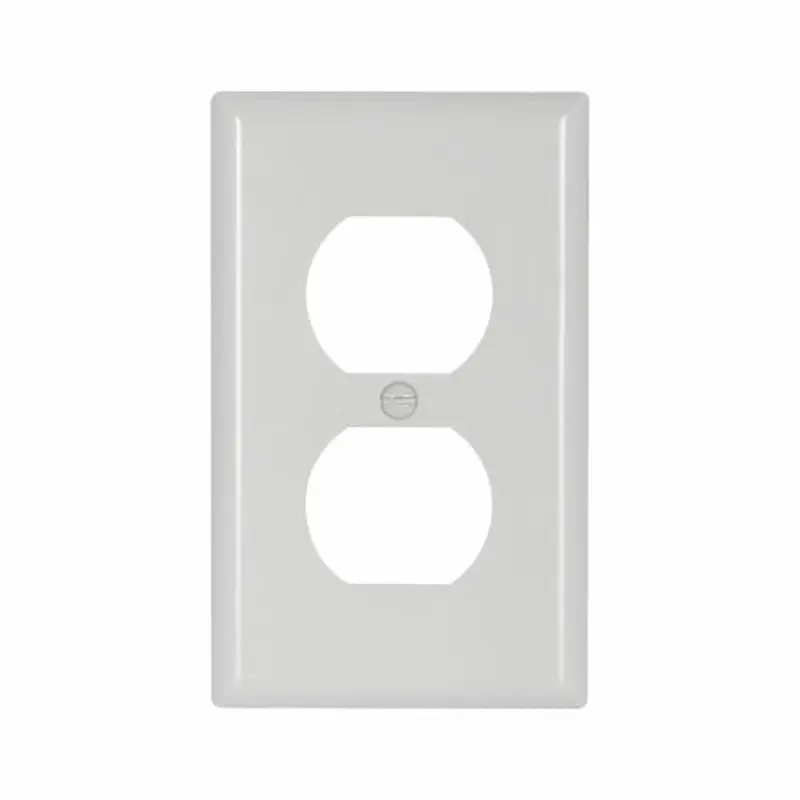 Eaton Cooper Wiring Duplex Receptacle Wallplate, White 1 GangWhite / 1 Gang