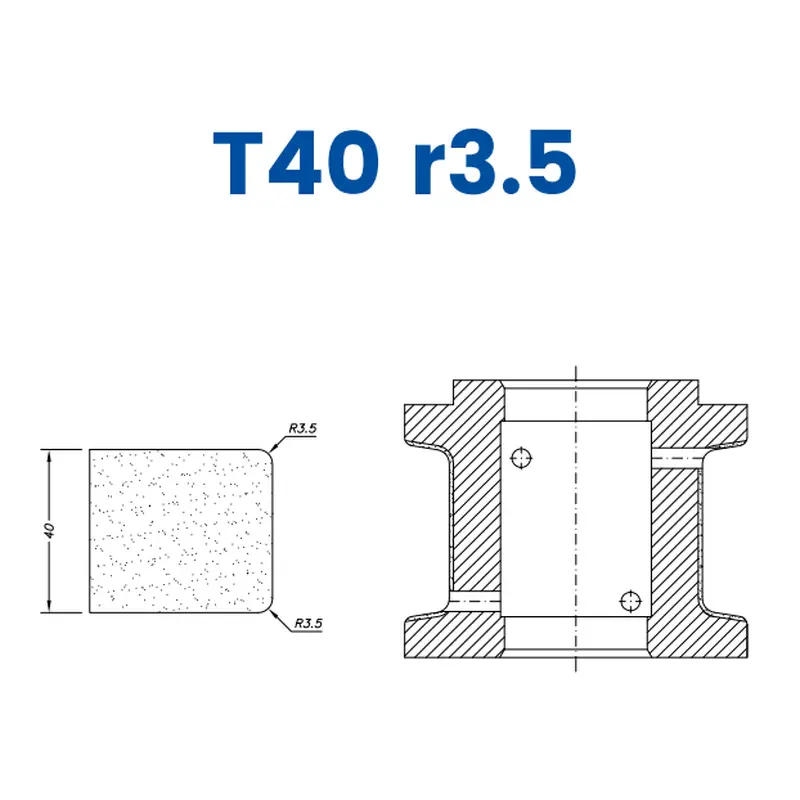 T40 r3.5(40mm Eased Top & Bottom r3.5)EHS Kit (All materials high speed) / 1