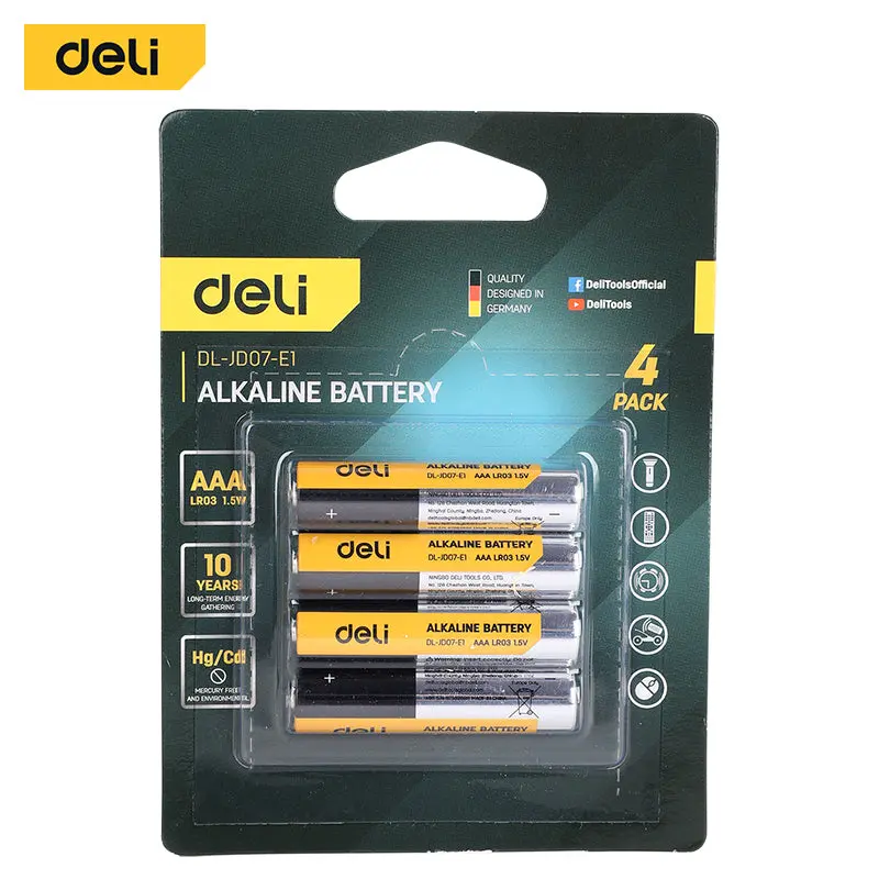 Deli AAA LR03 Alkaline Battery 1.5V | EDL-JD07-E1