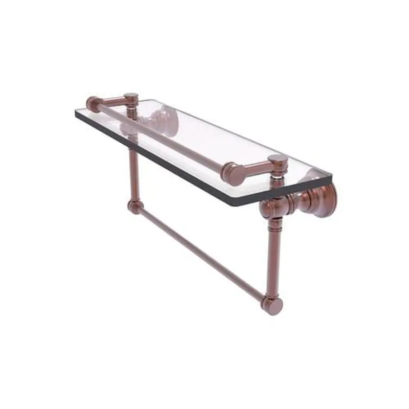 Allied Brass Carolina Antique Copper 1-Tier Brass Wall Mount Bathroom Shelf