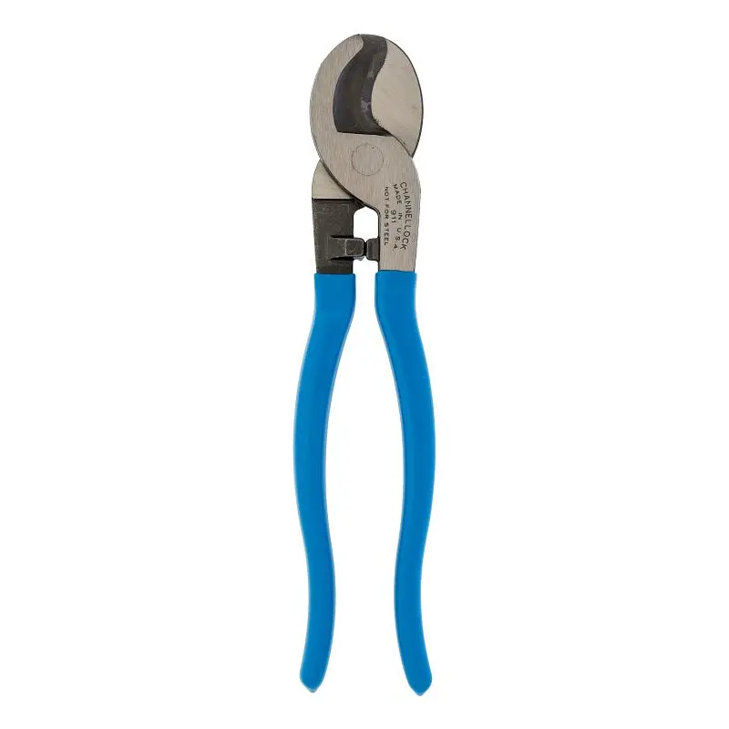 CHANNELLOCK 911 Cable Cutter, 9-1/2 in OAL, HCS Jaw, Comfort-Grip Handle, Blue Handle