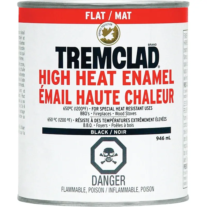 RUST-OLEUM TREMCLAD 254898 Enamel Paint, Flat, Black, 946 mL Can