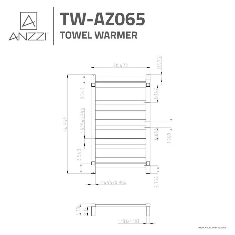 ANZZI Polished Chrome Plug-In Towel Warmer
