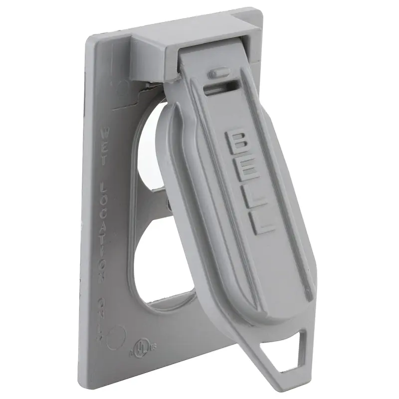 Hubbell 5146-0 Cover, 4-9/16 in L, 2-13/16 in W, Aluminum, Gray, Powder-Coated